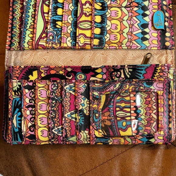 Sakroots Multicolor Ethnic-Print Women's Wallet with Pink & Turquoise Accents - Picture 2 of 4